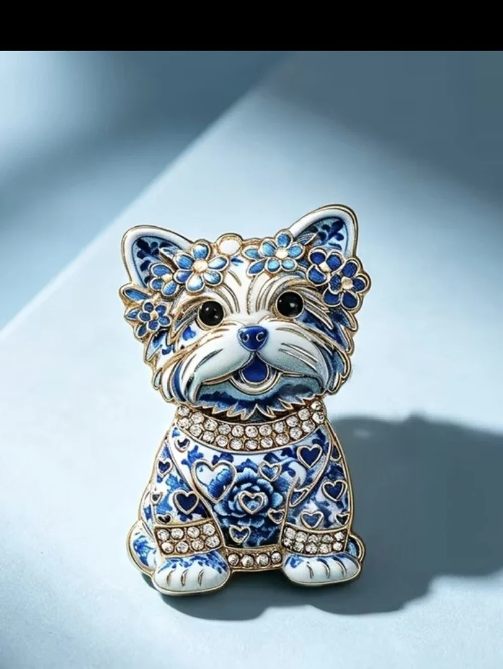 Yorkie Dog Yorkshire Terrier Tiny Brooch NEW